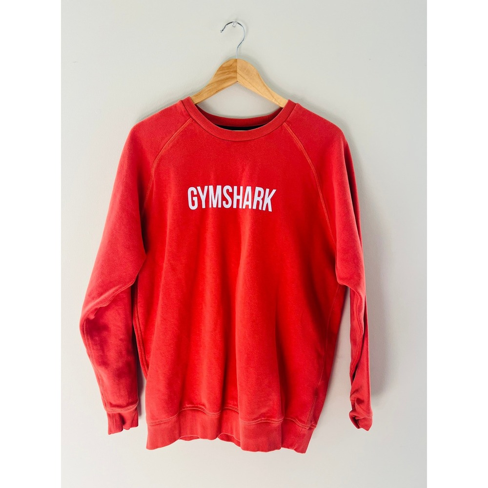 Gymshark Apollo Oversized Sweatshirt Red Logo Pullover Crew Neck Medium A2A4D